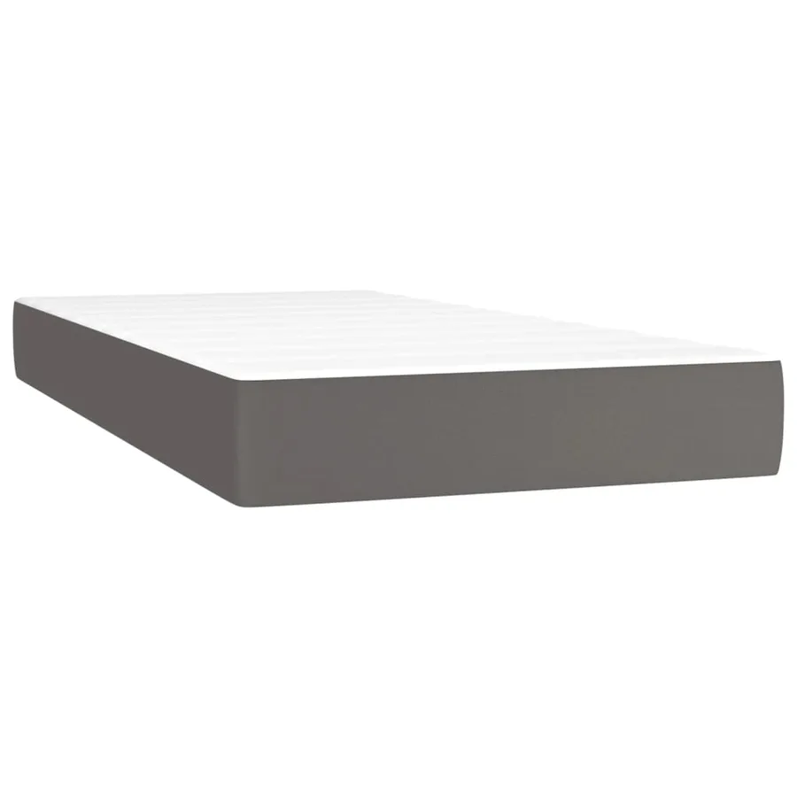 Sommier à lattes de lit avec matelas et LED Gris 90x200 cm - 6