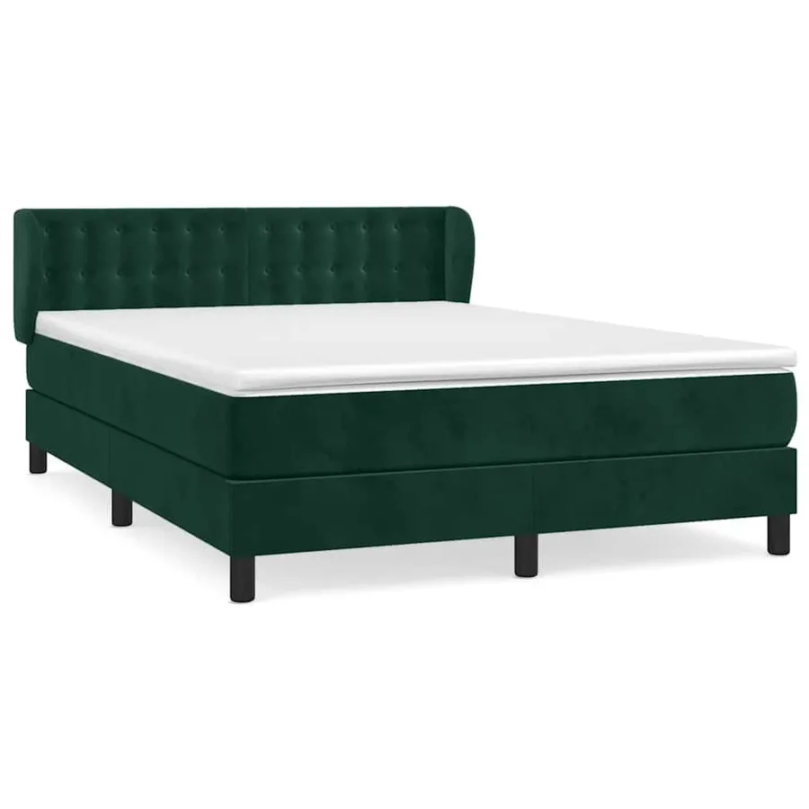Sommier à lattes de lit et matelas Vert foncé 140x200cm Velours - 2