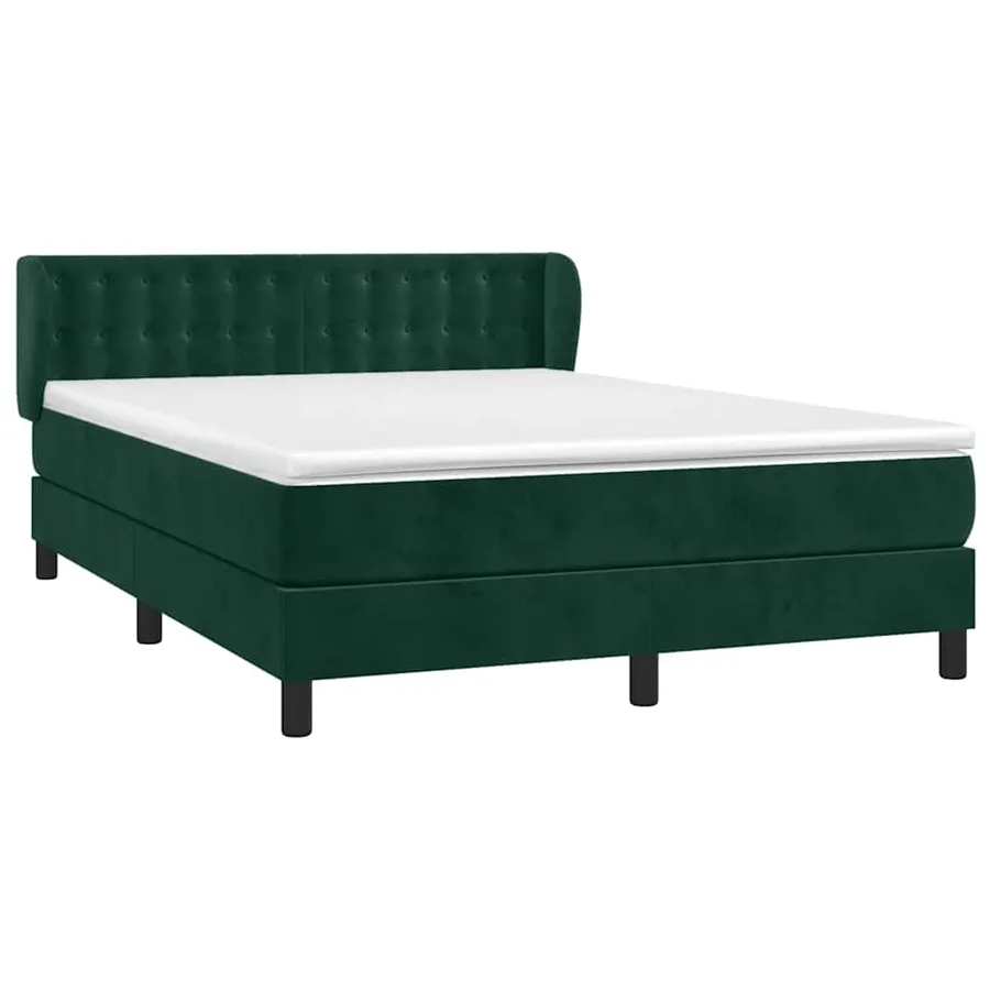 Sommier à lattes de lit et matelas Vert foncé 140x200cm Velours - 3
