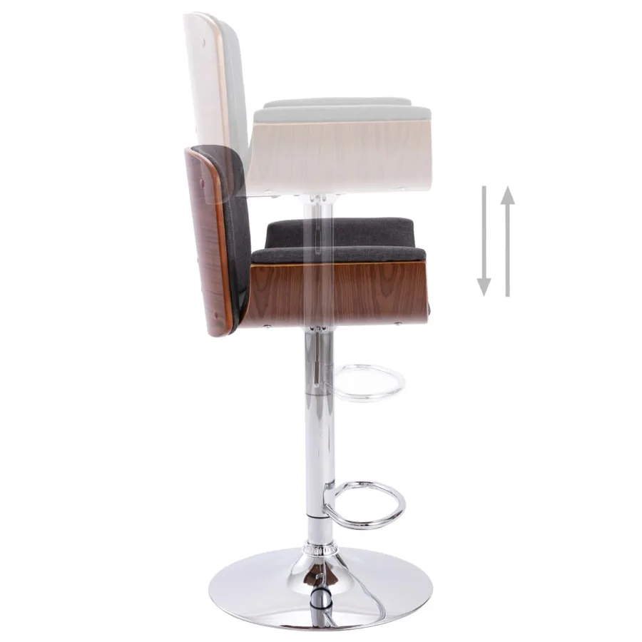 Tabouret de bar Gris Tissu - 5