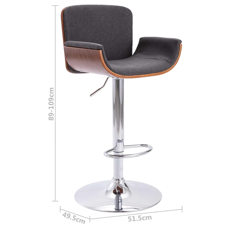 Tabouret de bar Gris Tissu - 8