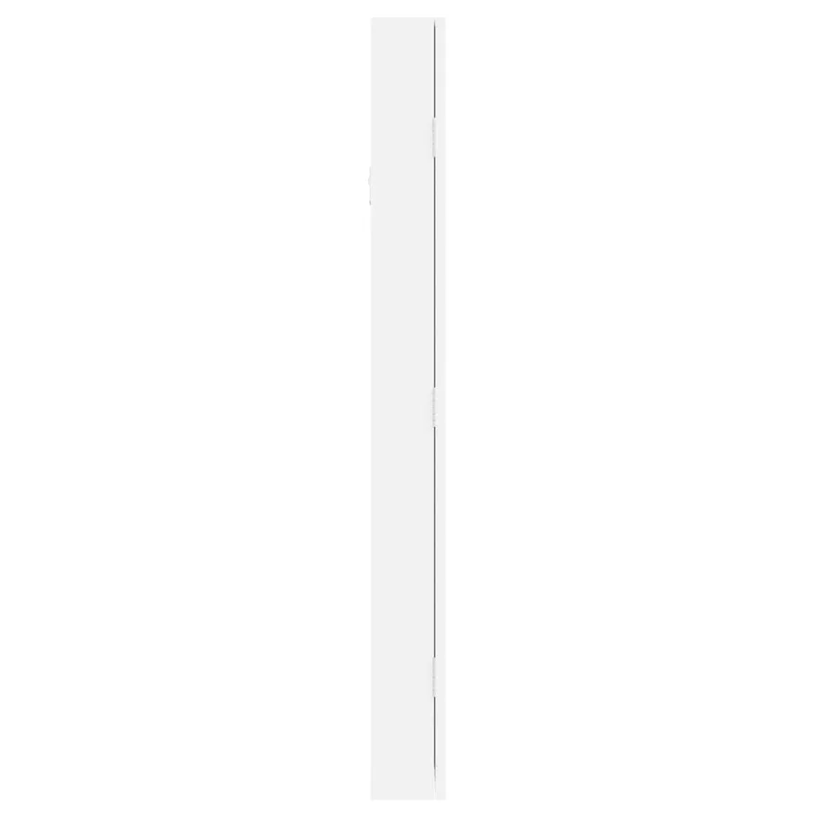 Armoire à bijoux avec miroir murale blanc 30x8,5x90 cm - 6