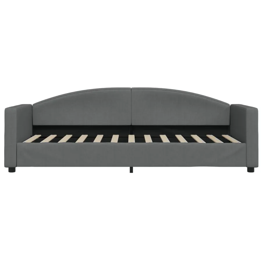 Lit de jour avec matelas gris foncé 80x200 cm tissu - 4