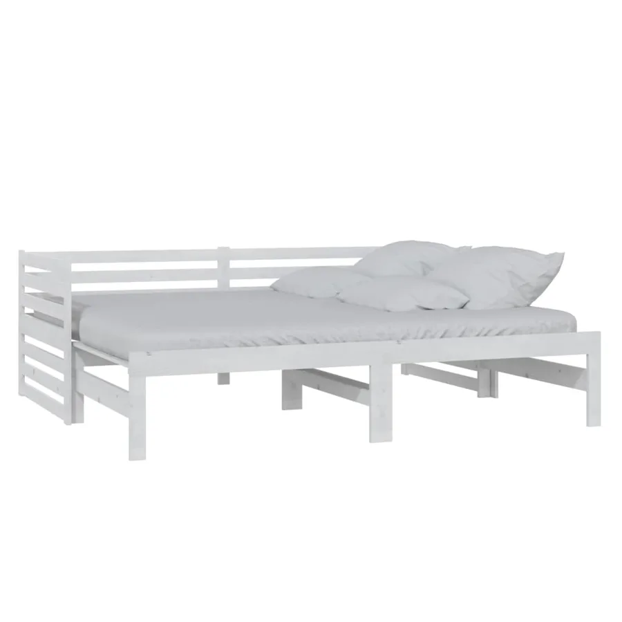 Lit coulissant sans matelas blanc 2x(90x200) cm - 2