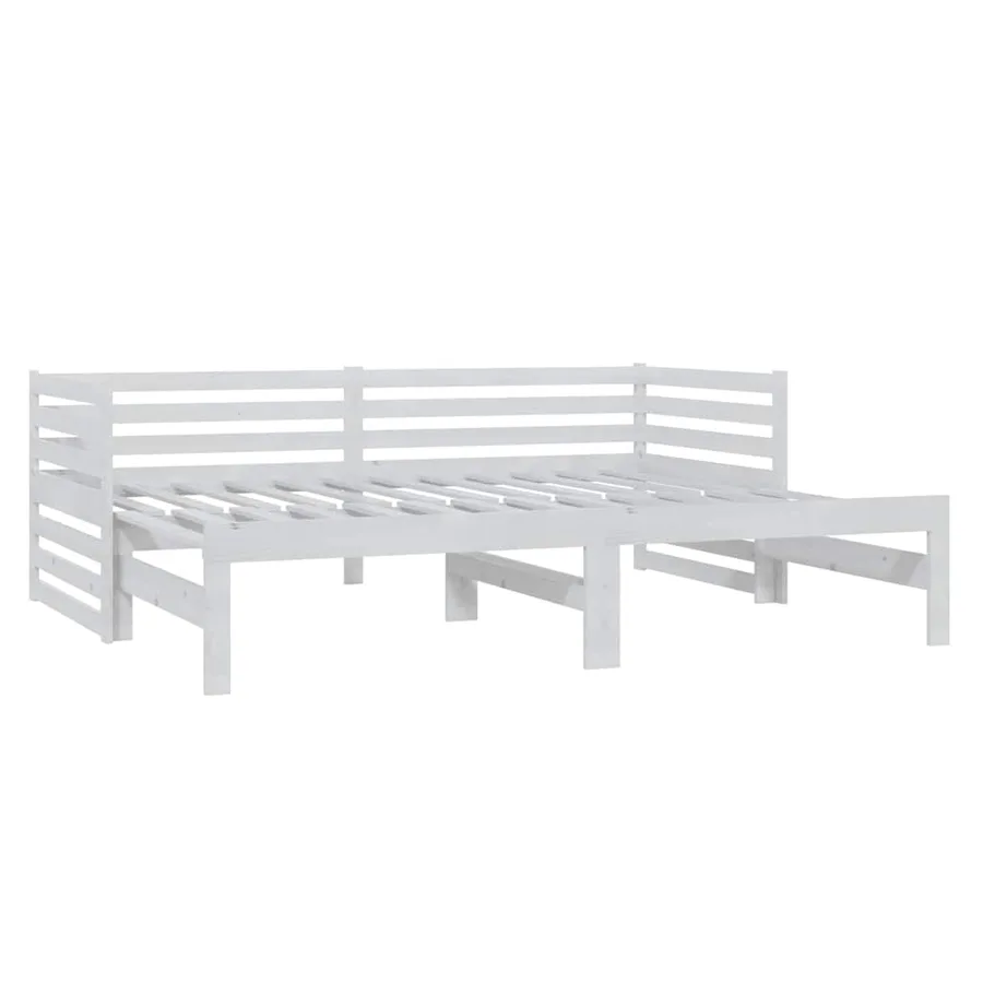 Lit coulissant sans matelas blanc 2x(90x200) cm - 5