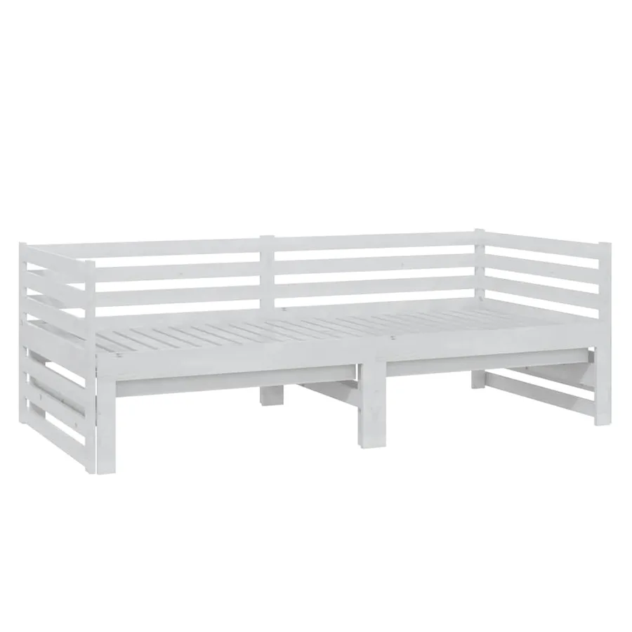 Lit coulissant sans matelas blanc 2x(90x200) cm - 6