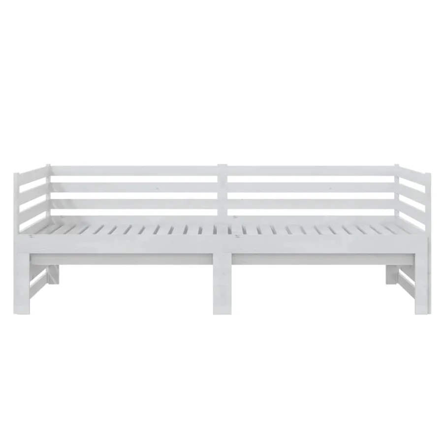 Lit coulissant sans matelas blanc 2x(90x200) cm - 7
