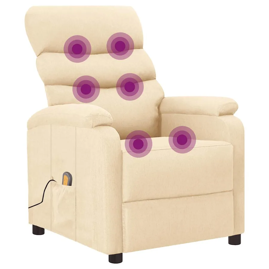 Fauteuil de massage Crème Tissu - 7
