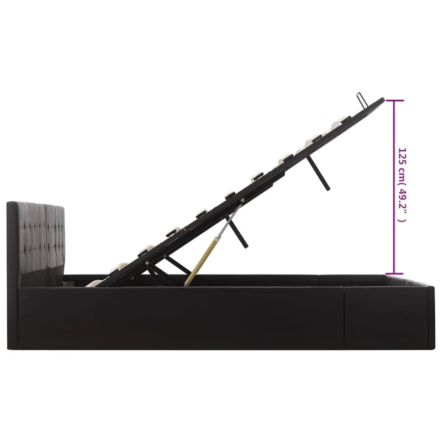 Cadre de lit avec rangement hydraulique Similicuir 180x200 cm - 11