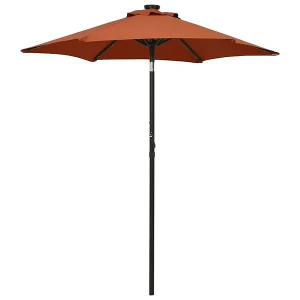 Parasol de jardin avec lumières LED terre cuite aluminium