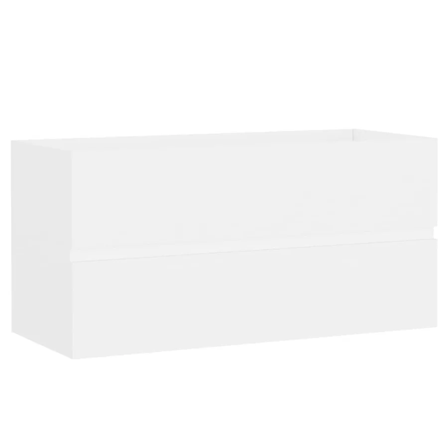 Armoire d'évier Blanc 90x38,5x45 cm Bois d'ingénierie - 2