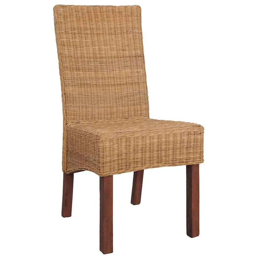 Chaises à manger lot de 2 marron rotin naturel - 4