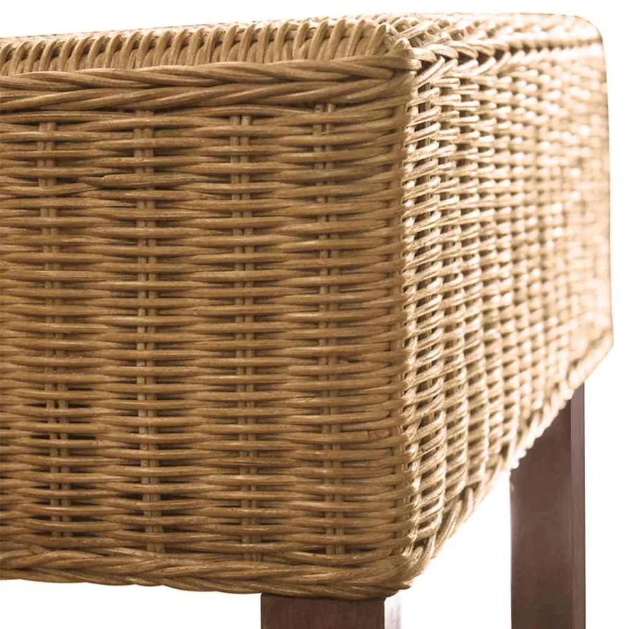 Chaises à manger lot de 2 marron rotin naturel - 8