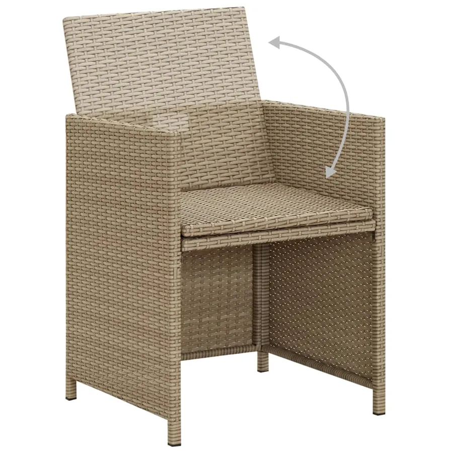 Ensemble à manger de jardin 3 pcs avec coussins Beige - 7