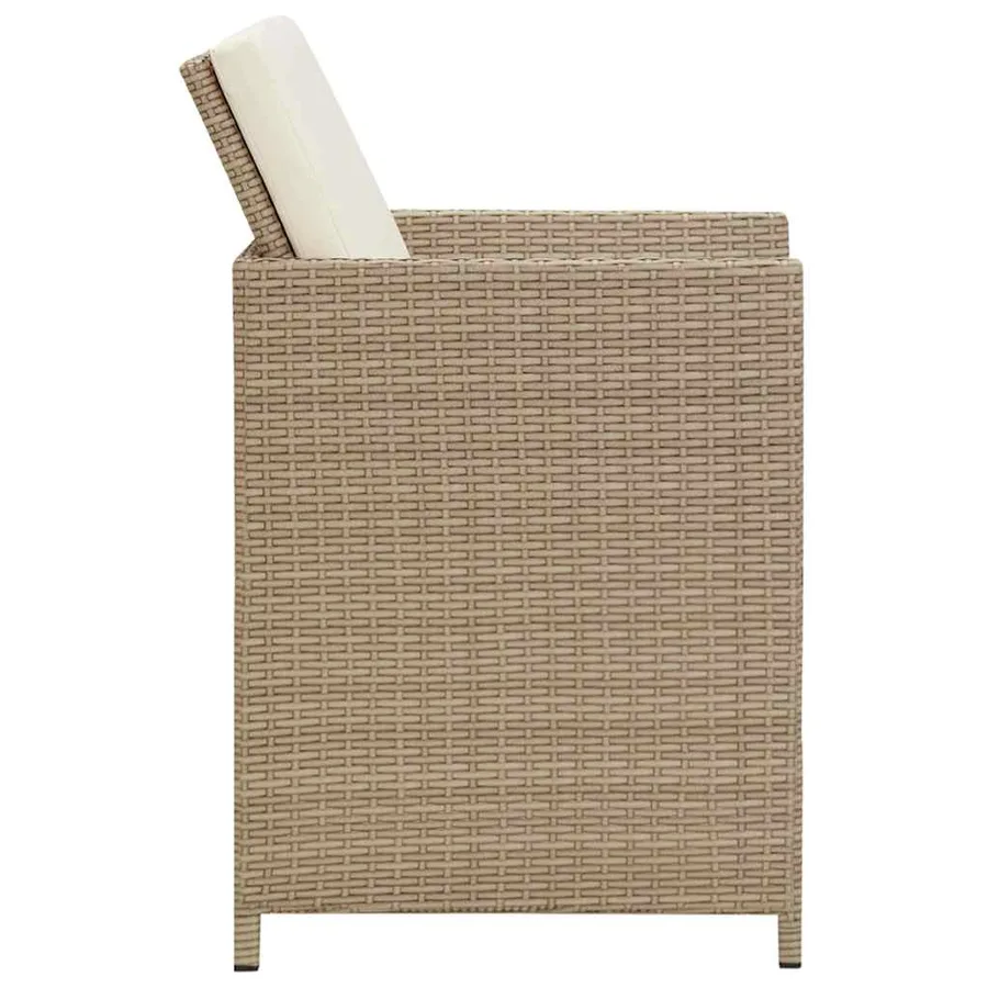 Ensemble à manger de jardin 3 pcs avec coussins Beige - 8