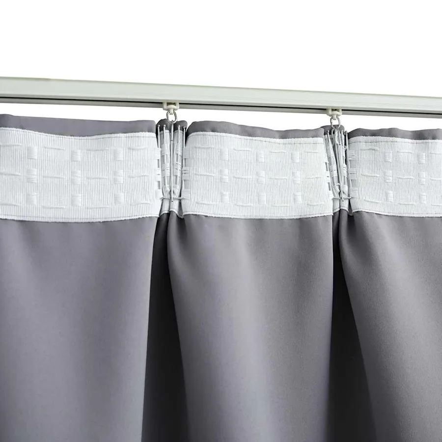 Rideaux occultants avec crochets 2 pcs Gris 140x175 cm - 4