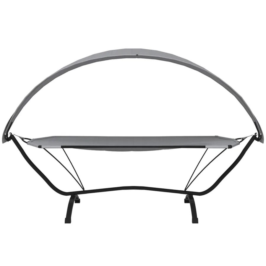 Lit de repos d'extérieur avec auvent Gris Acier et tissu Oxford - 3
