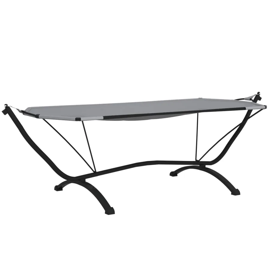 Lit de repos d'extérieur avec auvent Gris Acier et tissu Oxford - 5