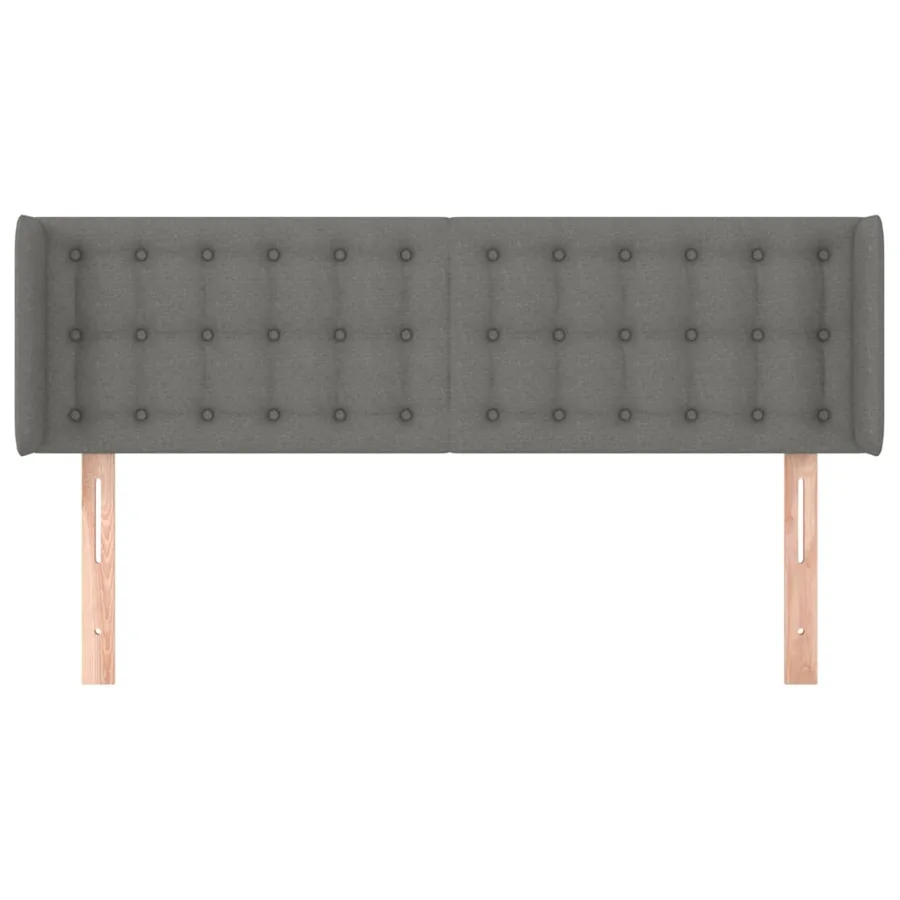 Tête de lit avec oreilles Gris foncé 147x16x78/88 cm Tissu - 3
