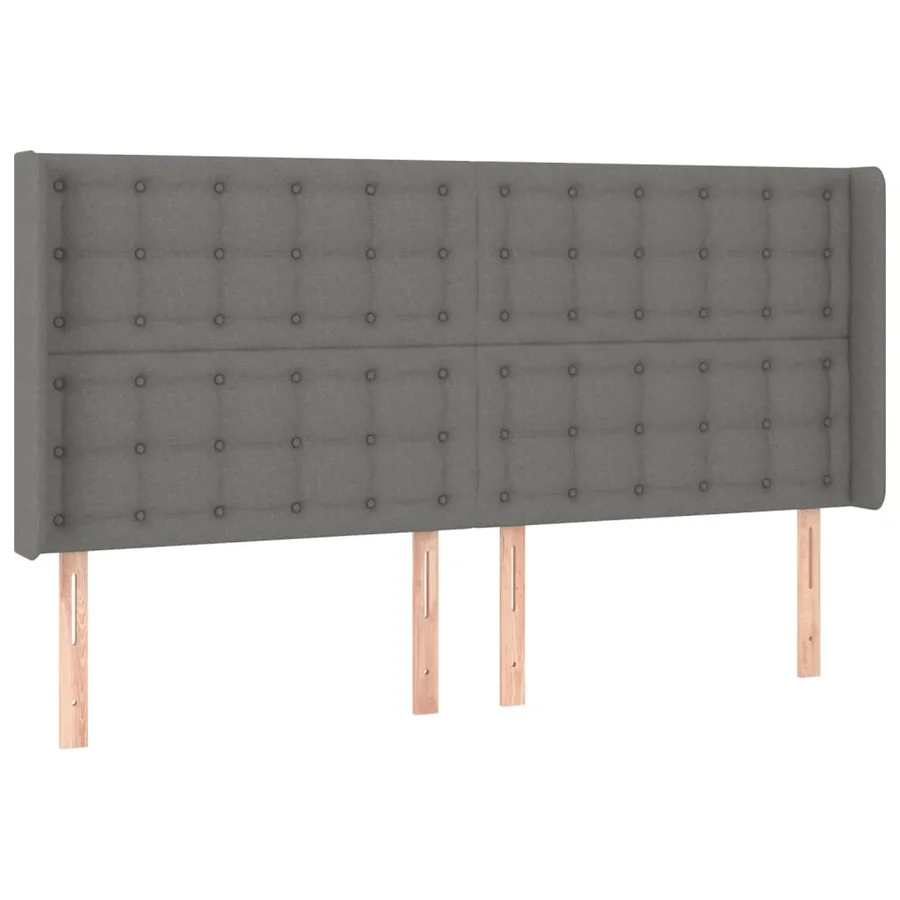 Sommier à lattes de lit matelas LED Gris foncé 180x200 cm Tissu - 7