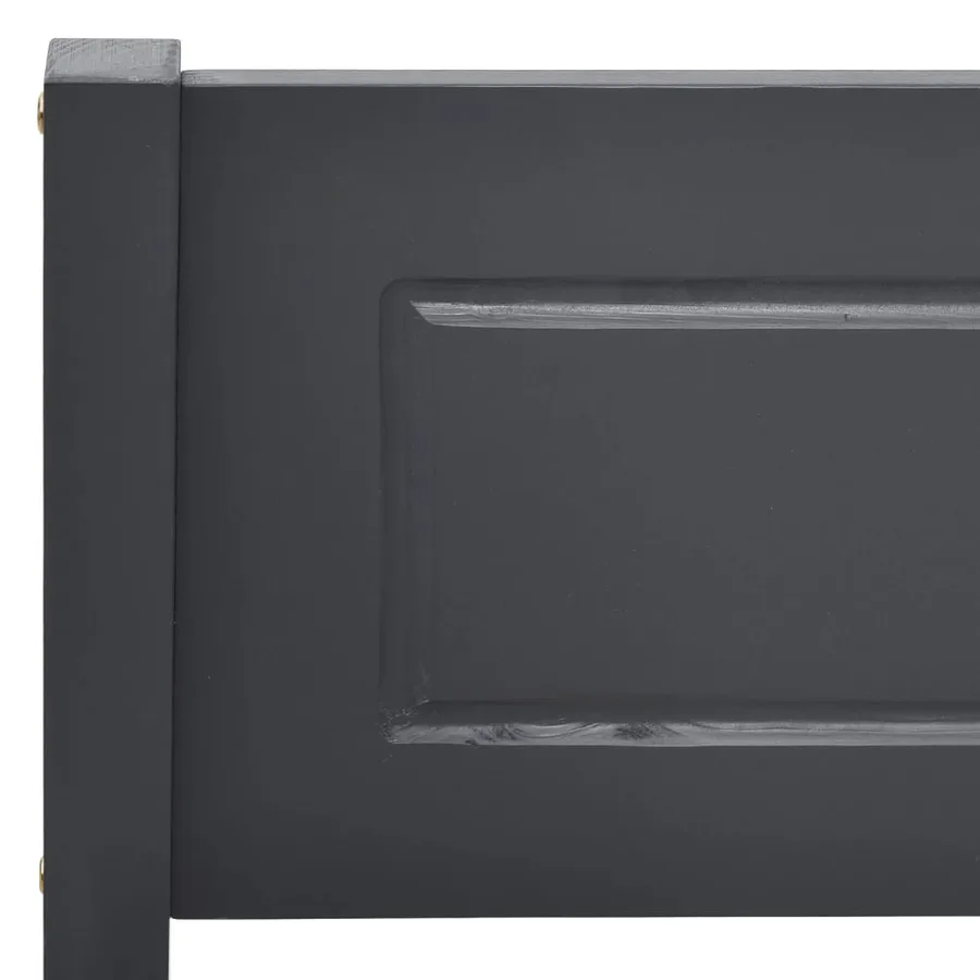 Cadre de lit sans matelas bois massif de pin gris 200x200 cm - 5