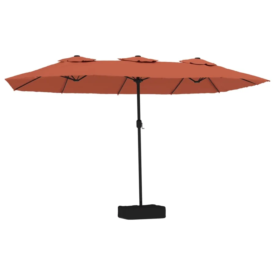 Parasol de jardin à double tête avec LED terre cuite 449x265 cm - 2