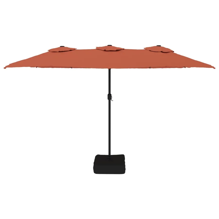 Parasol de jardin à double tête avec LED terre cuite 449x265 cm - 4