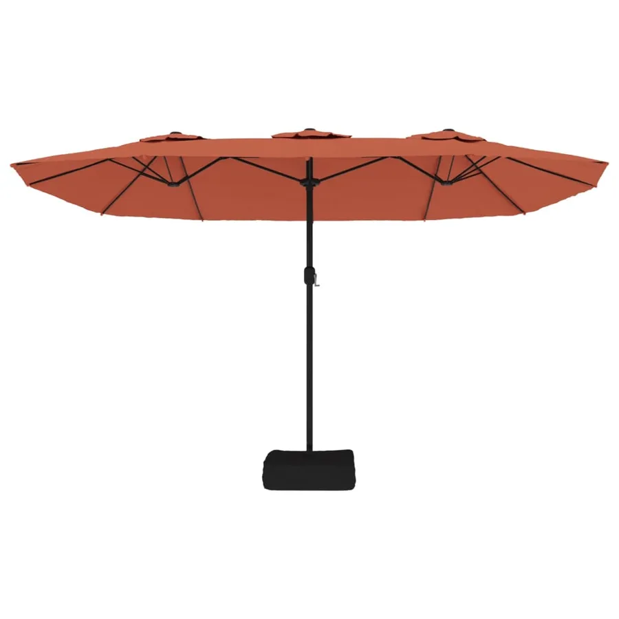 Parasol de jardin à double tête avec LED terre cuite 449x265 cm - 5