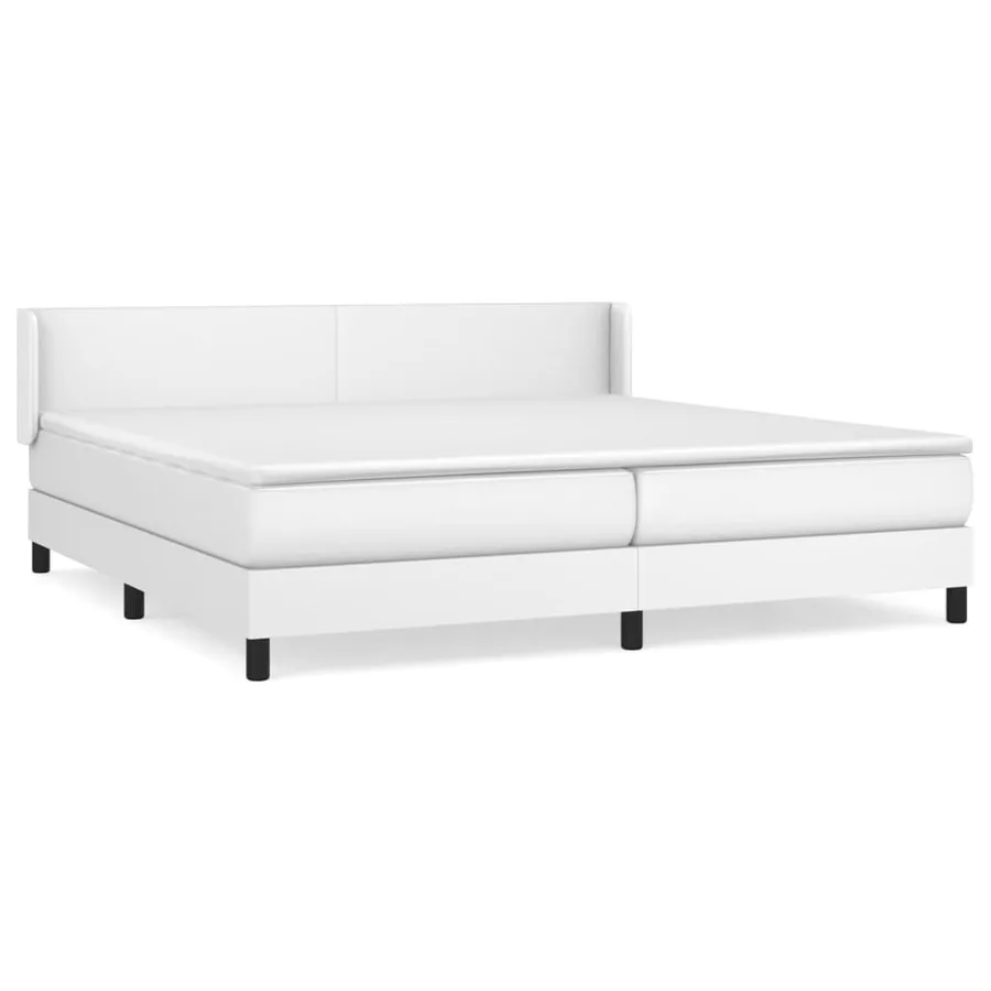Sommier à lattes de lit avec matelas Blanc 200x200cm Similicuir - 2