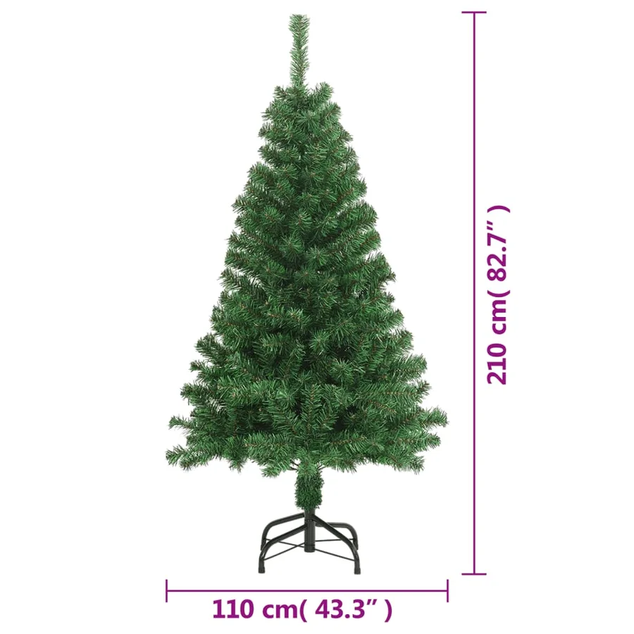 Arbre de Noël artificiel avec branches épaisses vert 210 cm PVC - 6