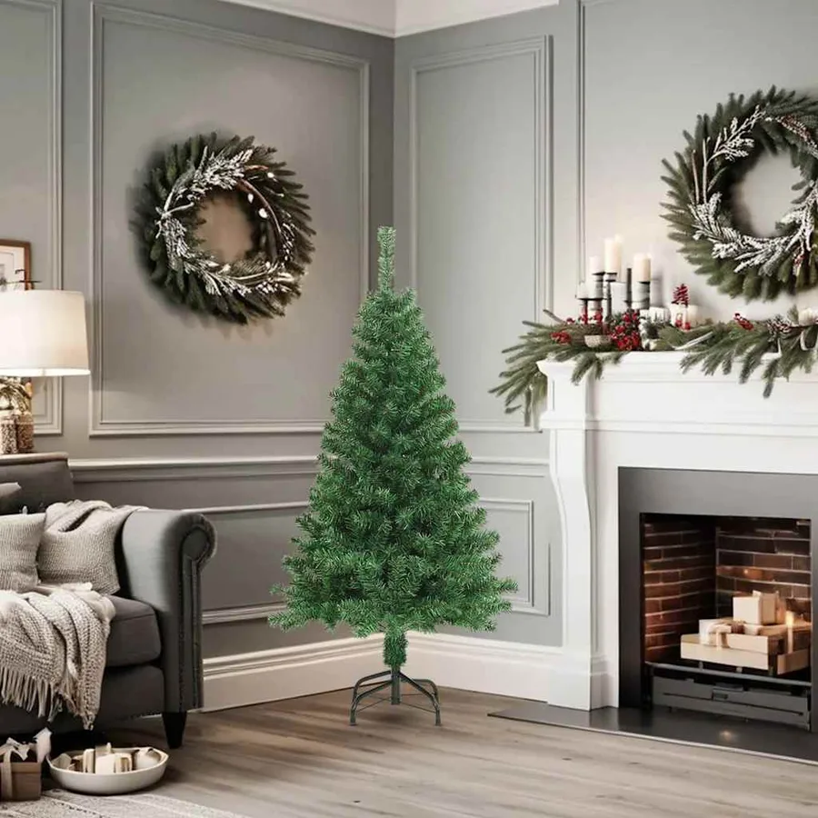 Arbre de Noël artificiel avec branches épaisses vert 150 cm PVC - 2