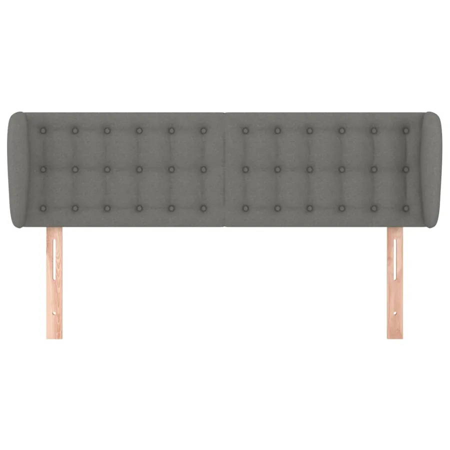 Tête de lit avec oreilles Gris foncé 147x23x78/88 cm Tissu - 3
