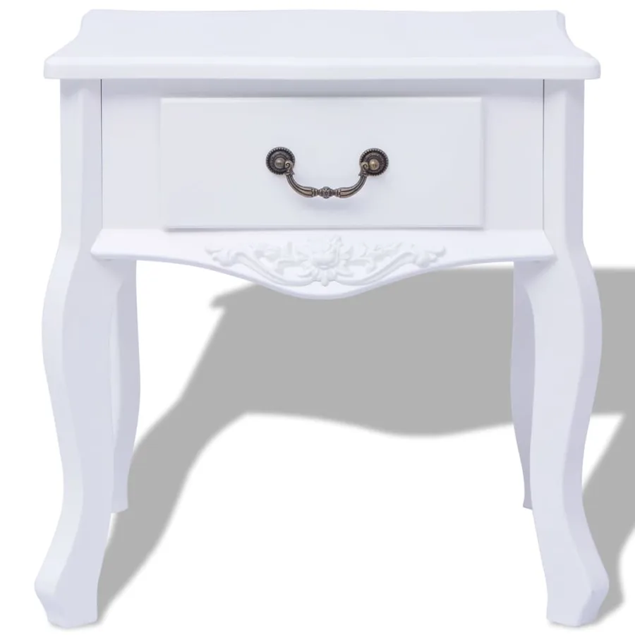 Table de chevet MDF Blanc - 2