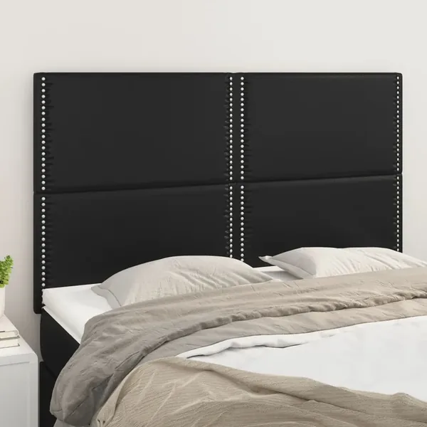 Tête de lit Noir 144x5x118/128 cm Similicuir