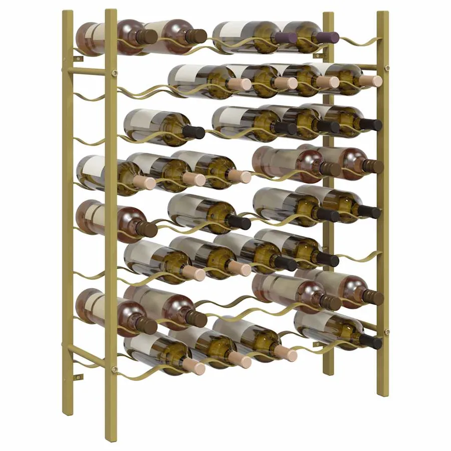 Casier à bouteilles pour 48 bouteilles Doré Métal - 4