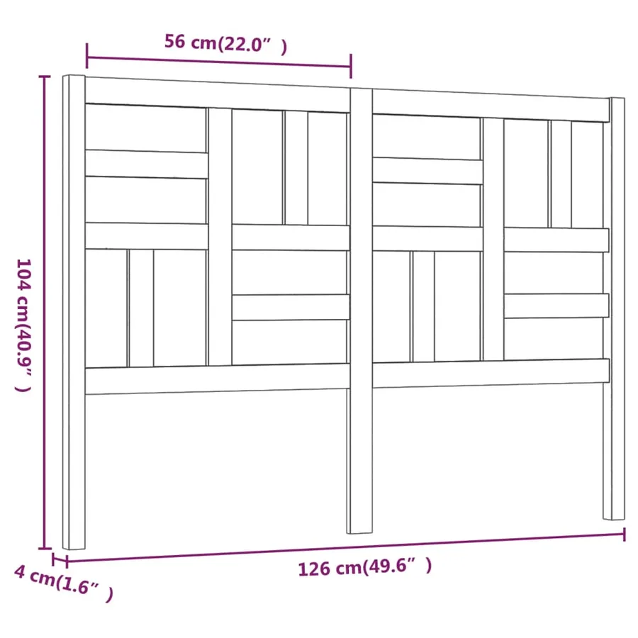 Tête de lit 126x4x104 cm Bois massif de pin - 6