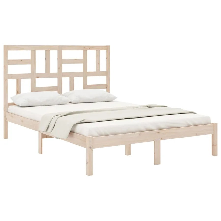Cadre de lit sans matelas bois massif 120x200 cm - 3