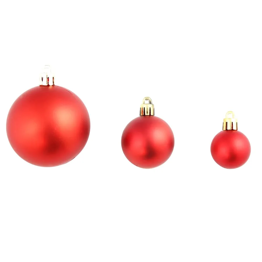 Ensemble de boules de Noël 100 pcs 3/4/6 cm Rouge - 4