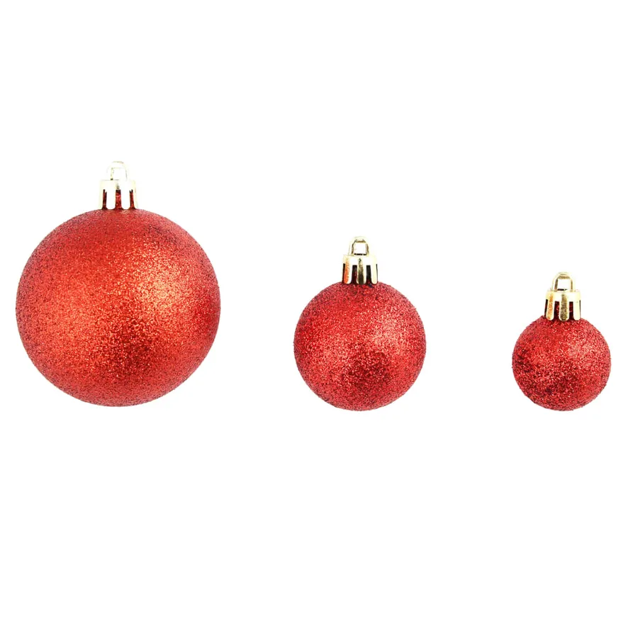 Ensemble de boules de Noël 100 pcs 3/4/6 cm Rouge - 8