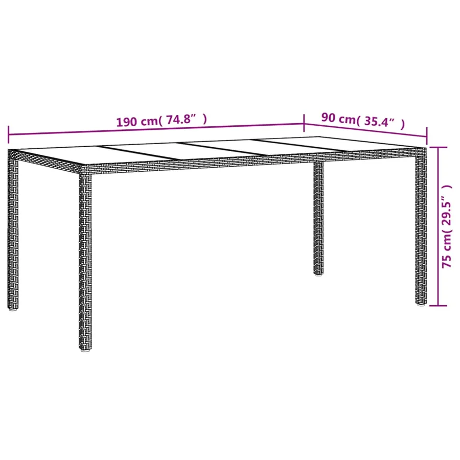 Ensemble à manger de jardin et coussins 9 pcs blanc poly rotin - 10