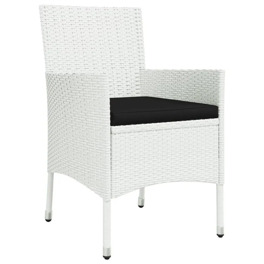Ensemble à manger de jardin et coussins 9 pcs blanc poly rotin - 5