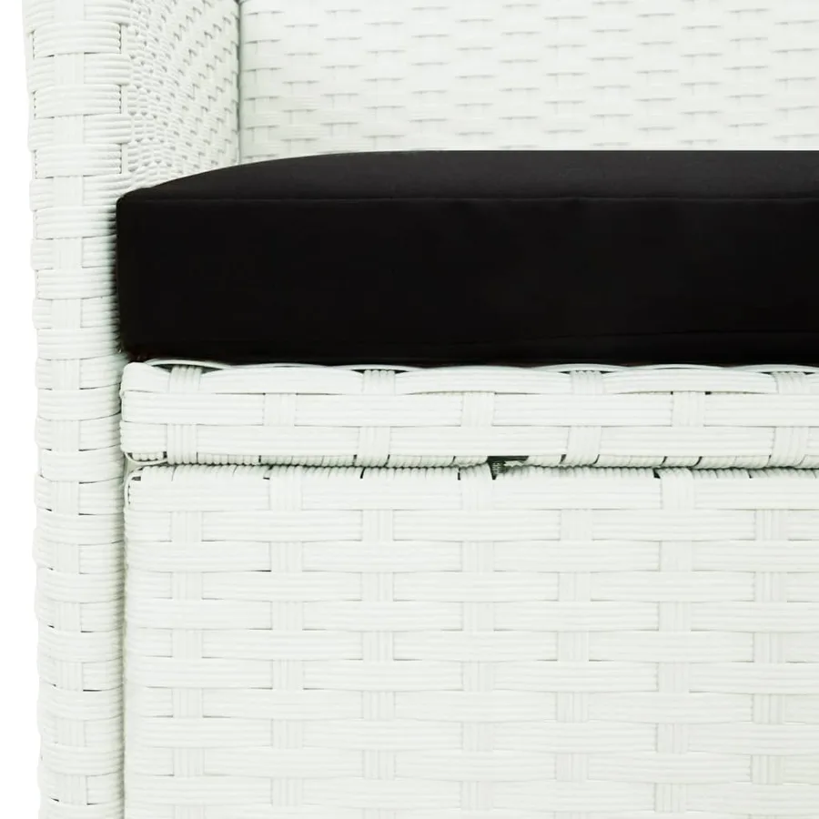Ensemble à manger de jardin et coussins 9 pcs blanc poly rotin - 6