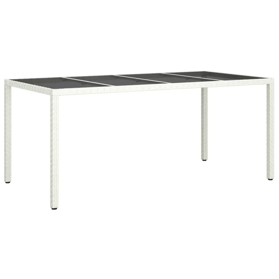 Ensemble à manger de jardin et coussins 9 pcs blanc poly rotin - 7