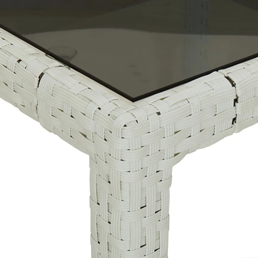 Ensemble à manger de jardin et coussins 9 pcs blanc poly rotin - 8