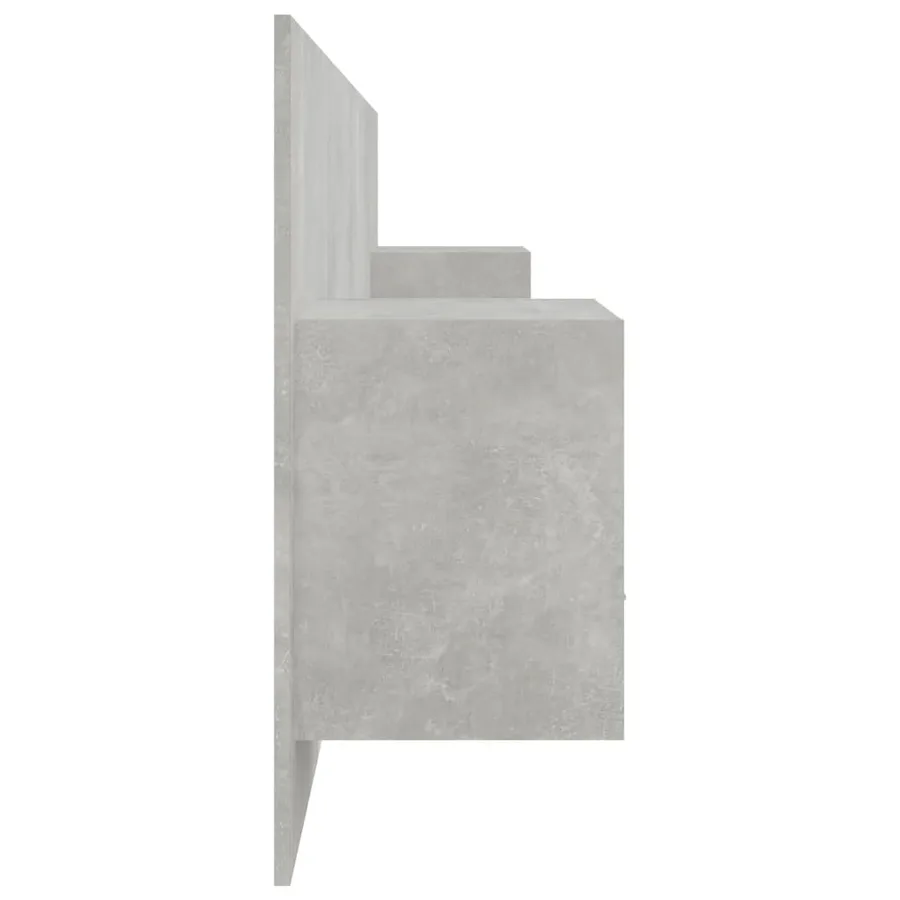 Tête de lit avec armoires Gris béton Bois d'ingénierie - 5