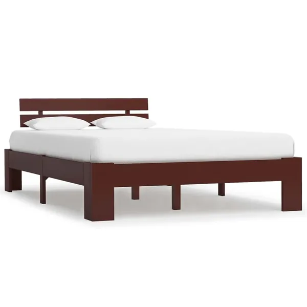Cadre de lit sans matelas marron foncé pin massif 120x200 cm