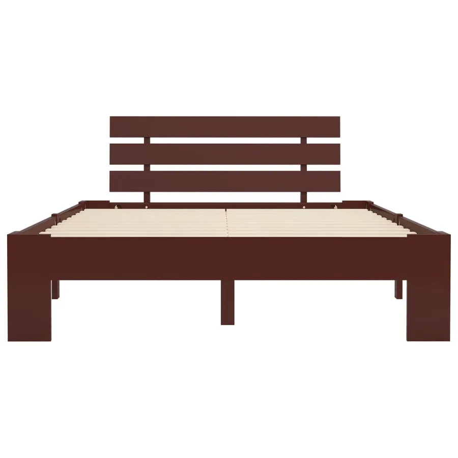 Cadre de lit sans matelas marron foncé pin massif 120x200 cm - 3