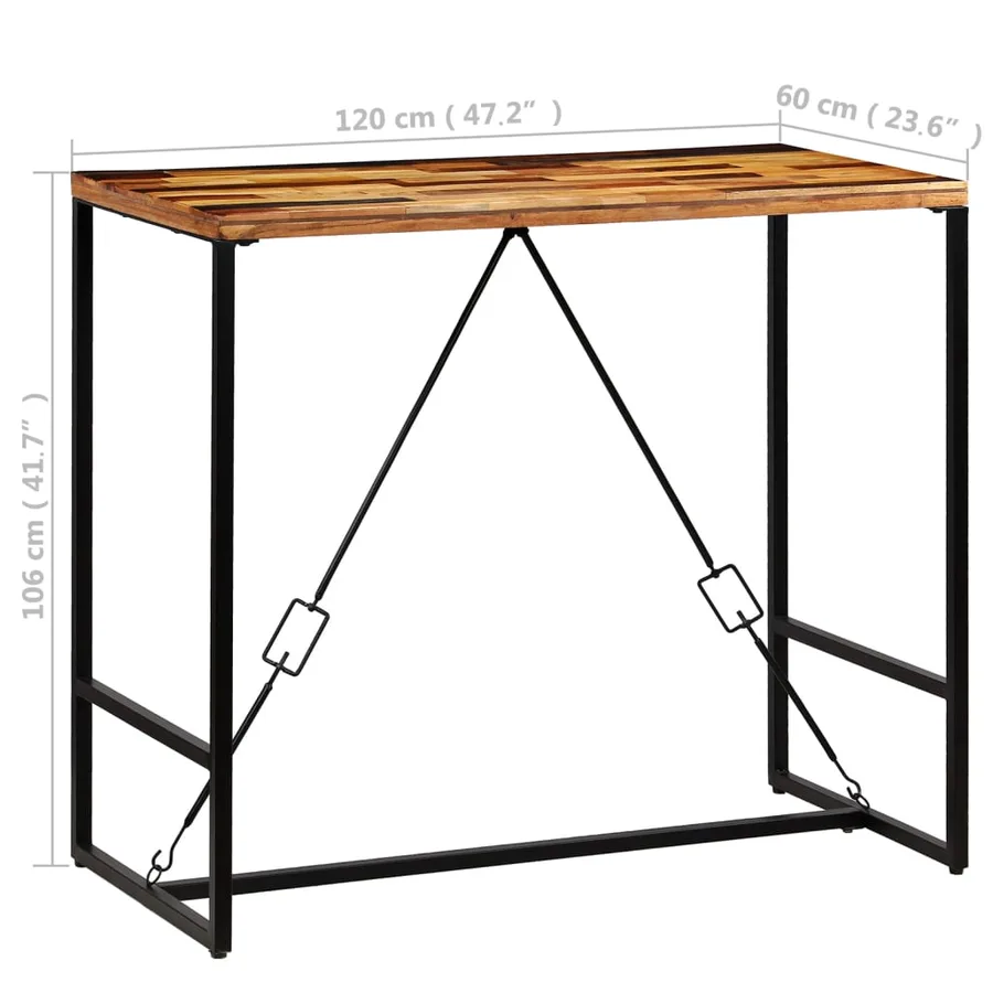 Table de bar Bois de récupération massif 120x60x106 cm - 8