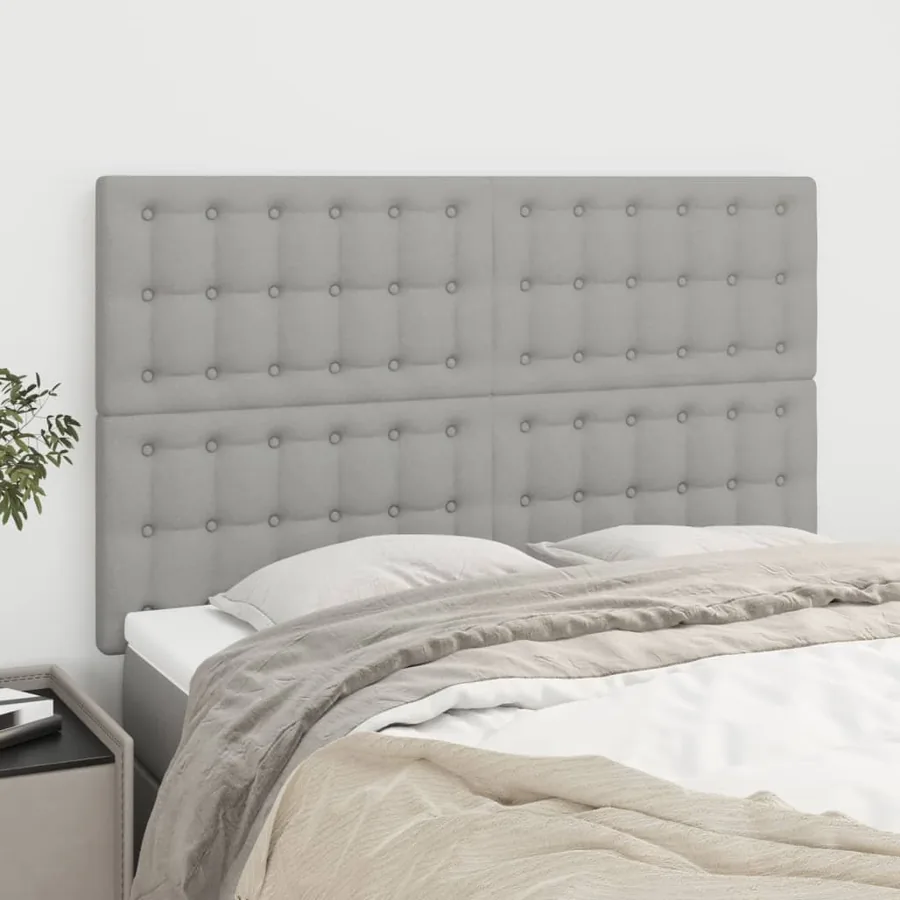 Tête de lit Gris clair 144 x 5 x 118/128 cm Tissu