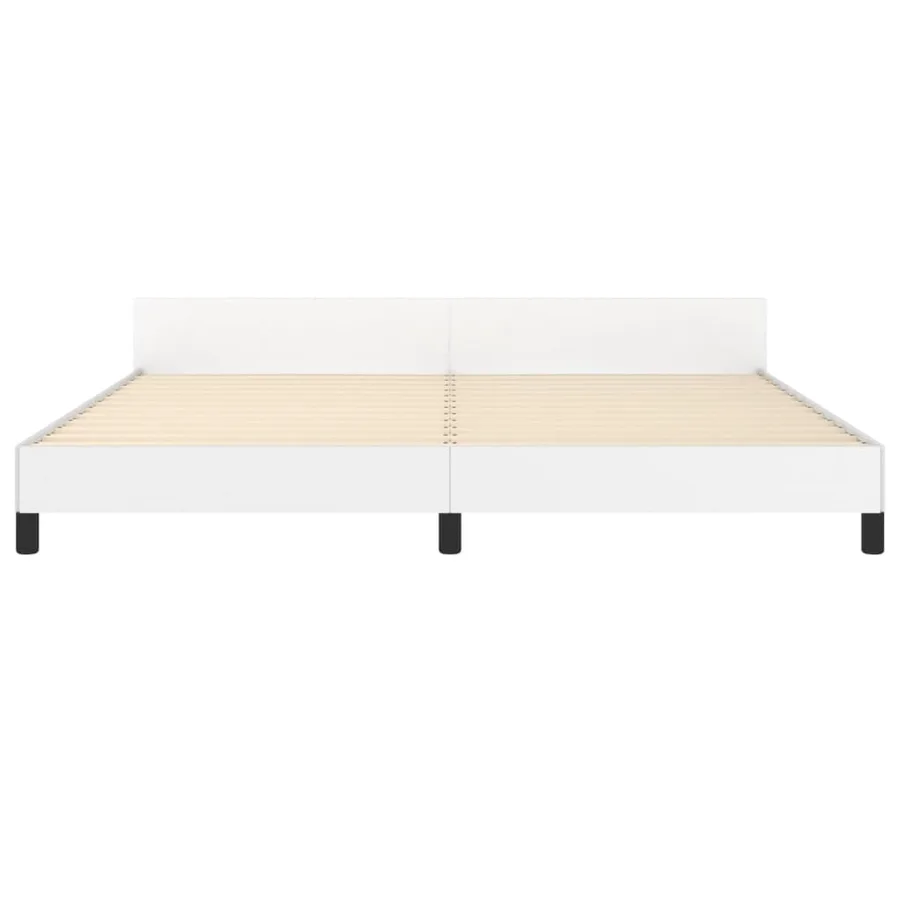 Cadre de lit sans matelas blanc 200x200 cm similicuir - 6